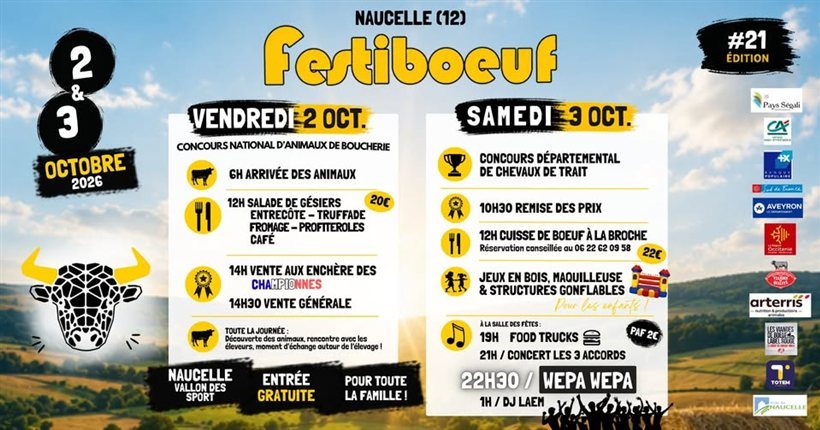 Programme détaillé du 21ᵉ Festiboeuf