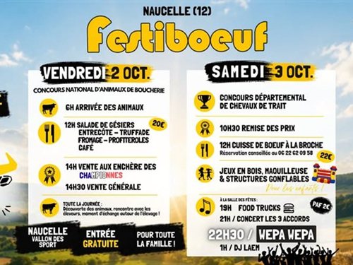 Cadars Rodez, partenaire du 21e Festiboeuf de Naucelle - 2 et 3 octobre 2026
